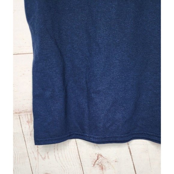 Beach Simple Logo Cotton Blend U.S.A Made Small Blue White Letters Tank Top - Picture 12 of 12